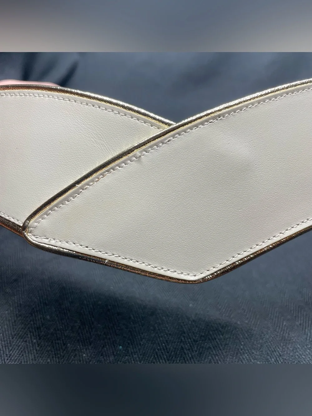 Anne Klein cream leather